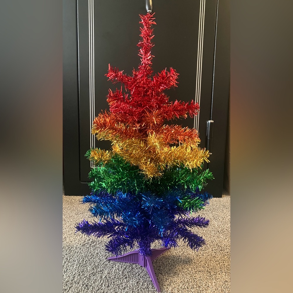 Colorful Tinsel Christmas Tree